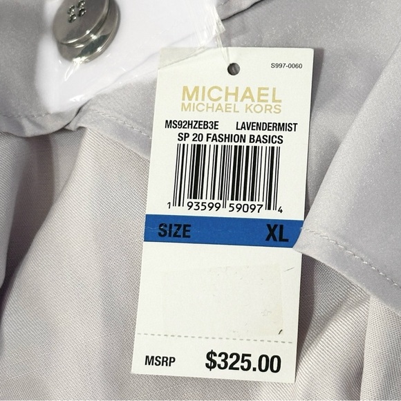 MICHAEL Kors XL Trench Coat Lavendermist Purple Gray Belted Long Lyocell NWT - Picture 10 of 13